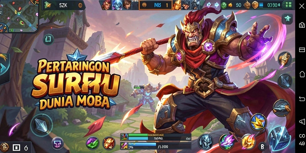 Screenshot gameplay 5ZK dengan aksi pertarungan seru.