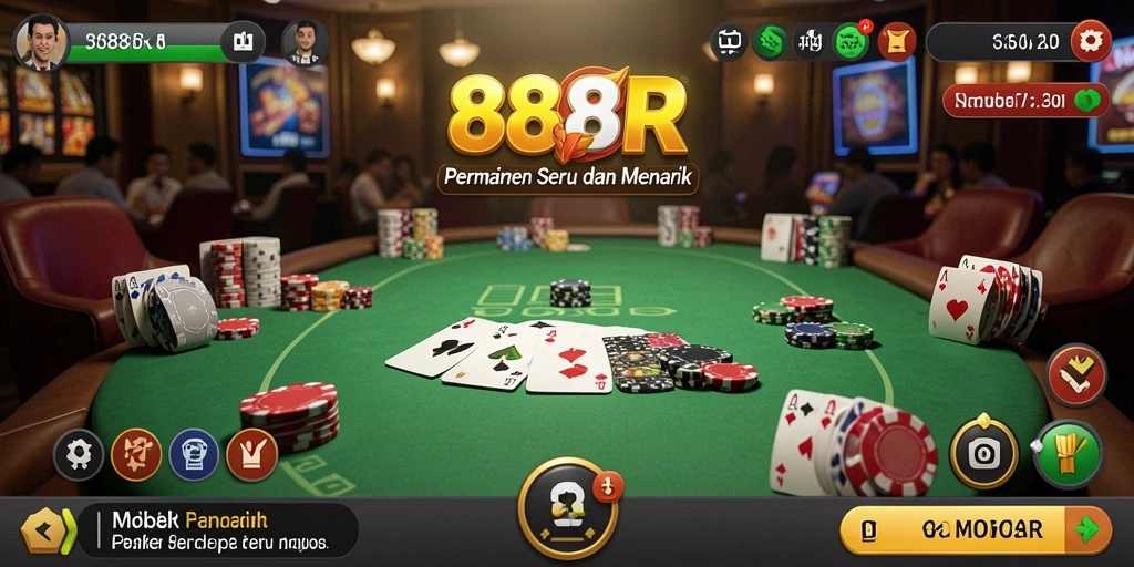 Screenshot game <strong>888R</strong> menampilkan momen seru saat bermain Poker.