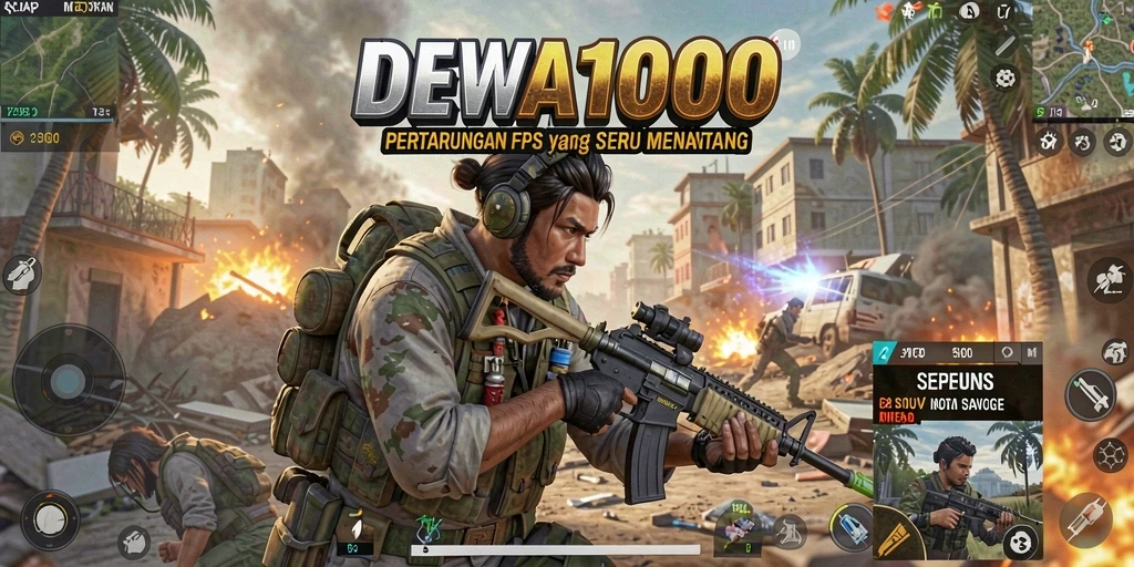 Gameplay seru dengan tantangan tembak-menembak di DEWA1000.