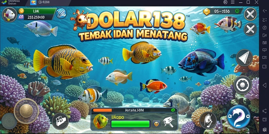 Gameplay seru DOLAR138 dengan berbagai jenis ikan berwarna-warni.