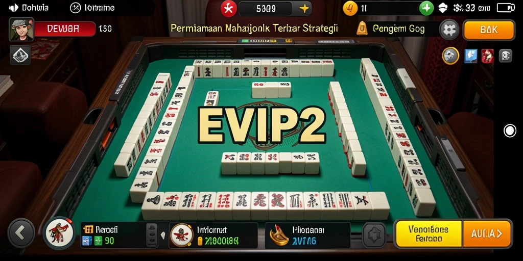 Tampilan menarik dari gameplay Mahjong di EVIP2.