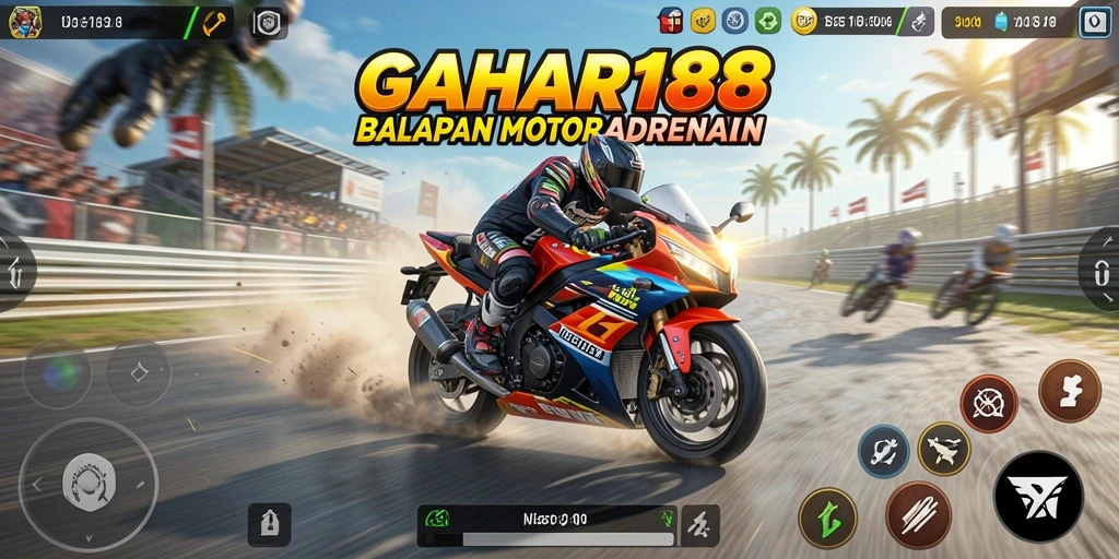 Tampilan gameplay GAHAR188 yang menegangkan saat berlaga di trek balap.