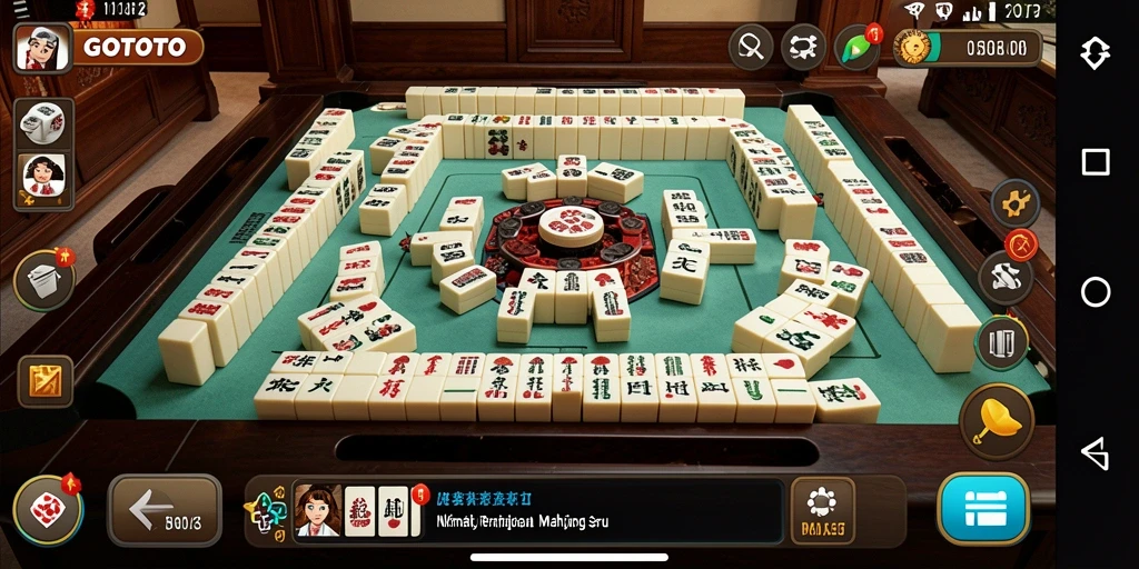 Screenshot gameplay GOTOTO menampilkan aksi Mahjong yang mengasyikkan.