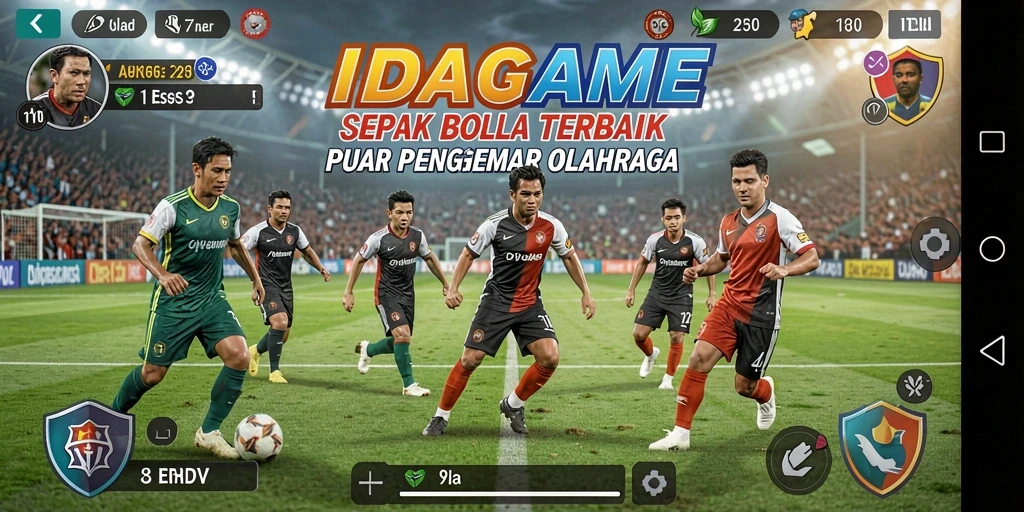 Gameplay seru IDAGAME dalam pertandingan sepak bola.