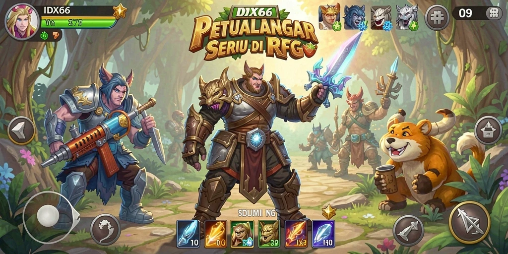 Tampilan gameplay seru dalam petualangan RPG IDX66.