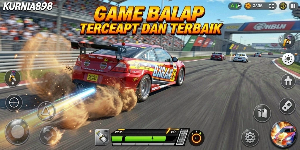 Tampilan menarik dari gameplay balapan KURNIA898 yang penuh aksi.
