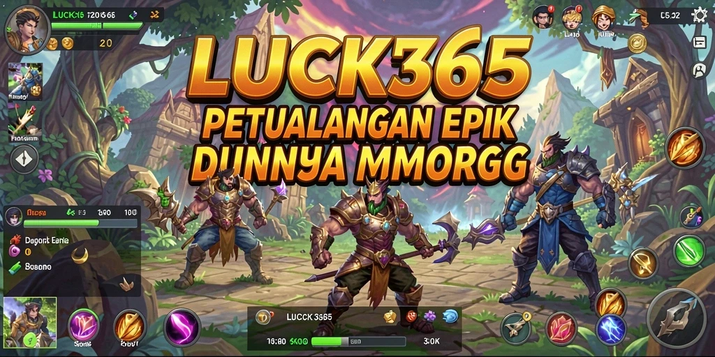 Gameplay epik dalam LUCK365 dengan pertempuran seru dan dunia luas.