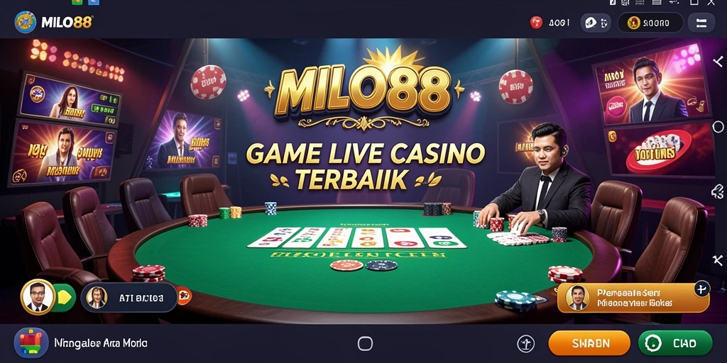 Screenshot gameplay Live Casino dengan dealer profesional di MILO88.