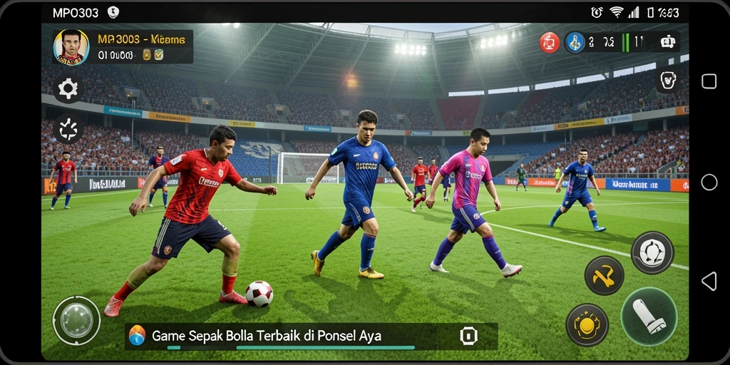 Screenshot MPO303 menampilkan aksi seru dalam permainan sepak bola.