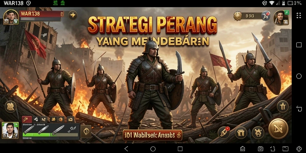 Screenshot gameplay menarik dari WAR138 yang menunjukkan aksi pertempuran.